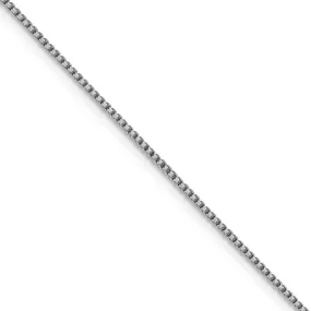 1.1mm 14k White Gold Round Box Chain Necklace