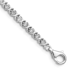 .5 Carat Hugs and Kisses Diamond Tennis Bracelet in Silver - 7 Inch