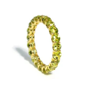 A & Furst - France - Eternity Band Ring with Peridot, 18k Yellow Gold