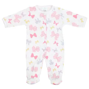 All Bows Printed Footie | Baby Girl