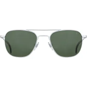 American Optical Big General Sunglasses | Silver/Polarized Nylon Green