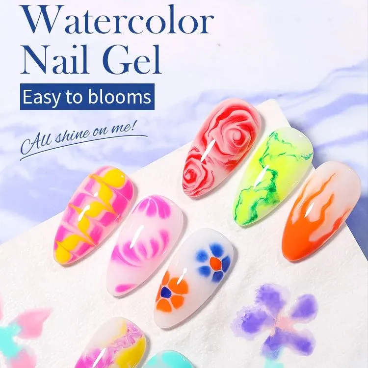 Blooming Watercolor Nail Gel Marble Effects Born Pretty