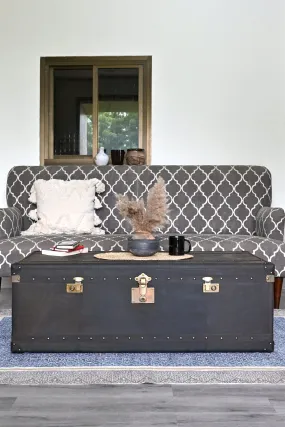 BYGONE  COFFEE TABLE IN LEATHER WITH TWO DRAWERS