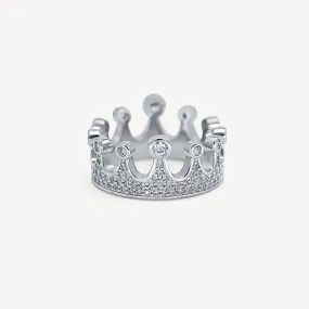 Crown Ring in White Gold