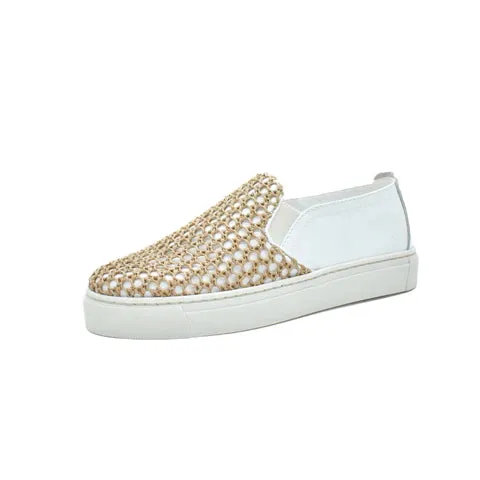 Flexx Charlie Slip On - White Foulard & Cuoio Canasta