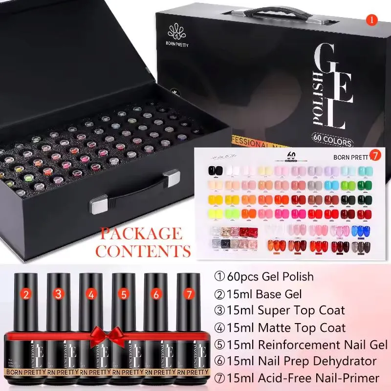 Gel Polish Kit 60 Colours Born Pretty