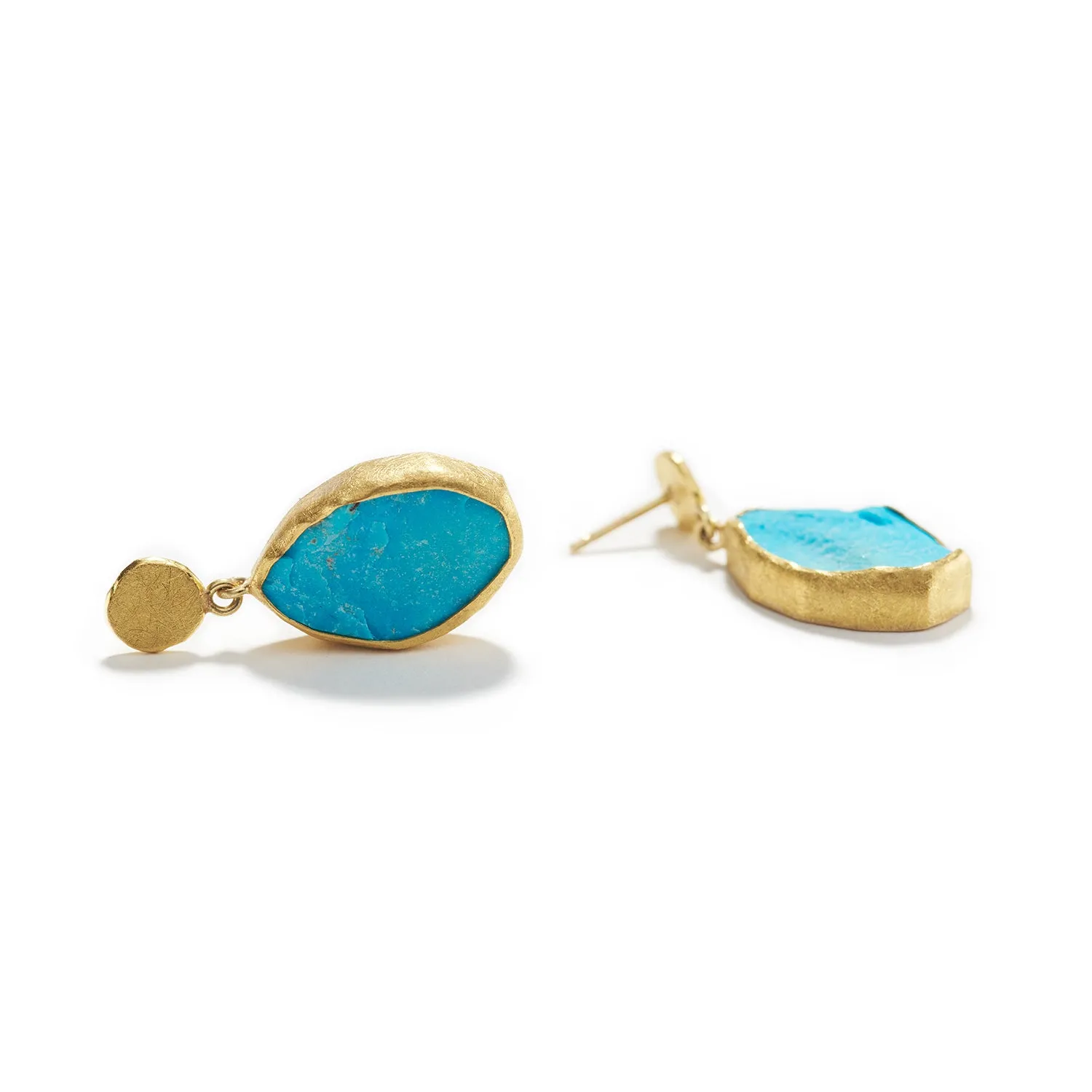 Gold & Turquoise Drop Earrings