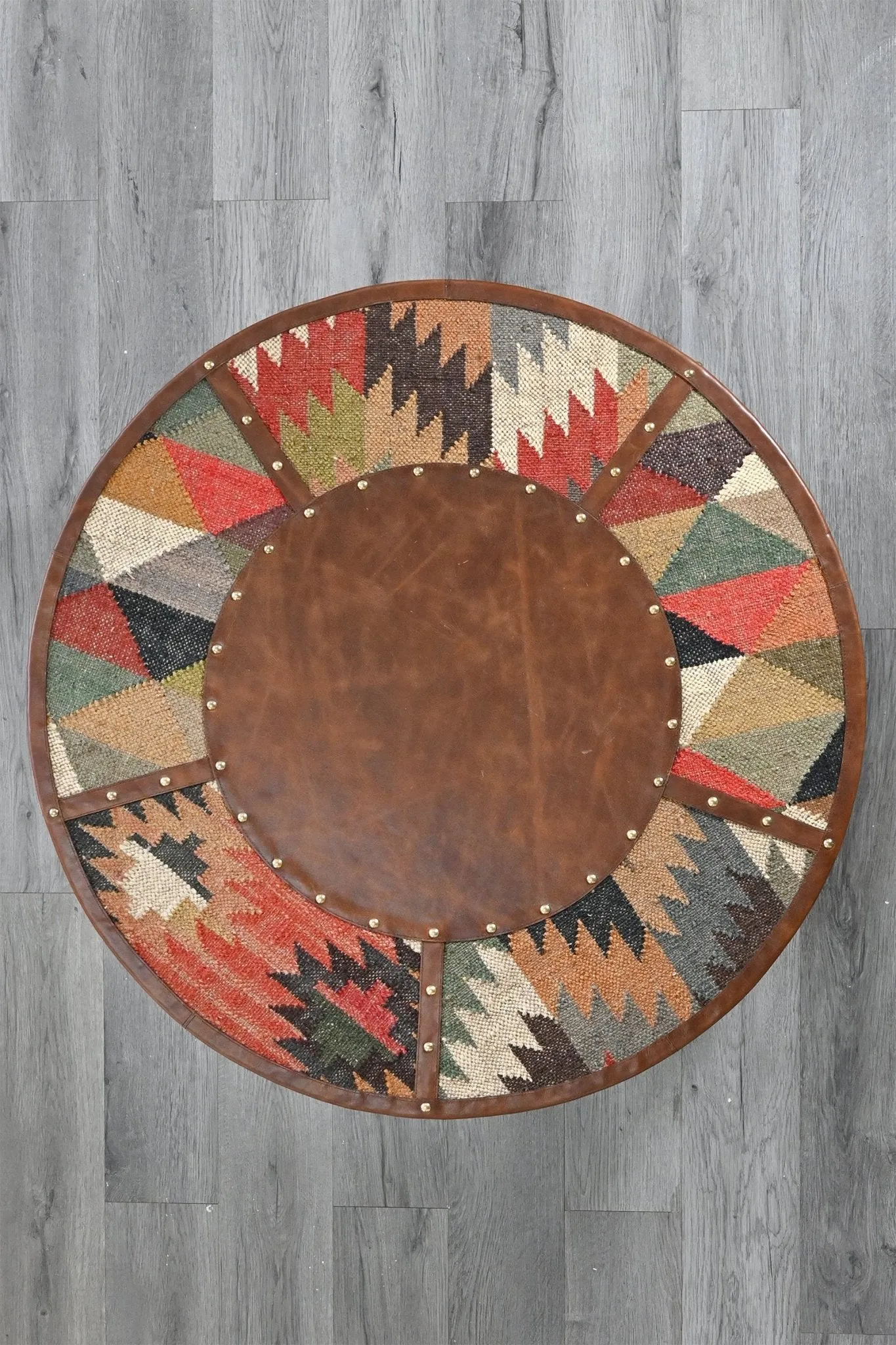 GOROUND COFFEE TABLE - KILIM AND LEATHER