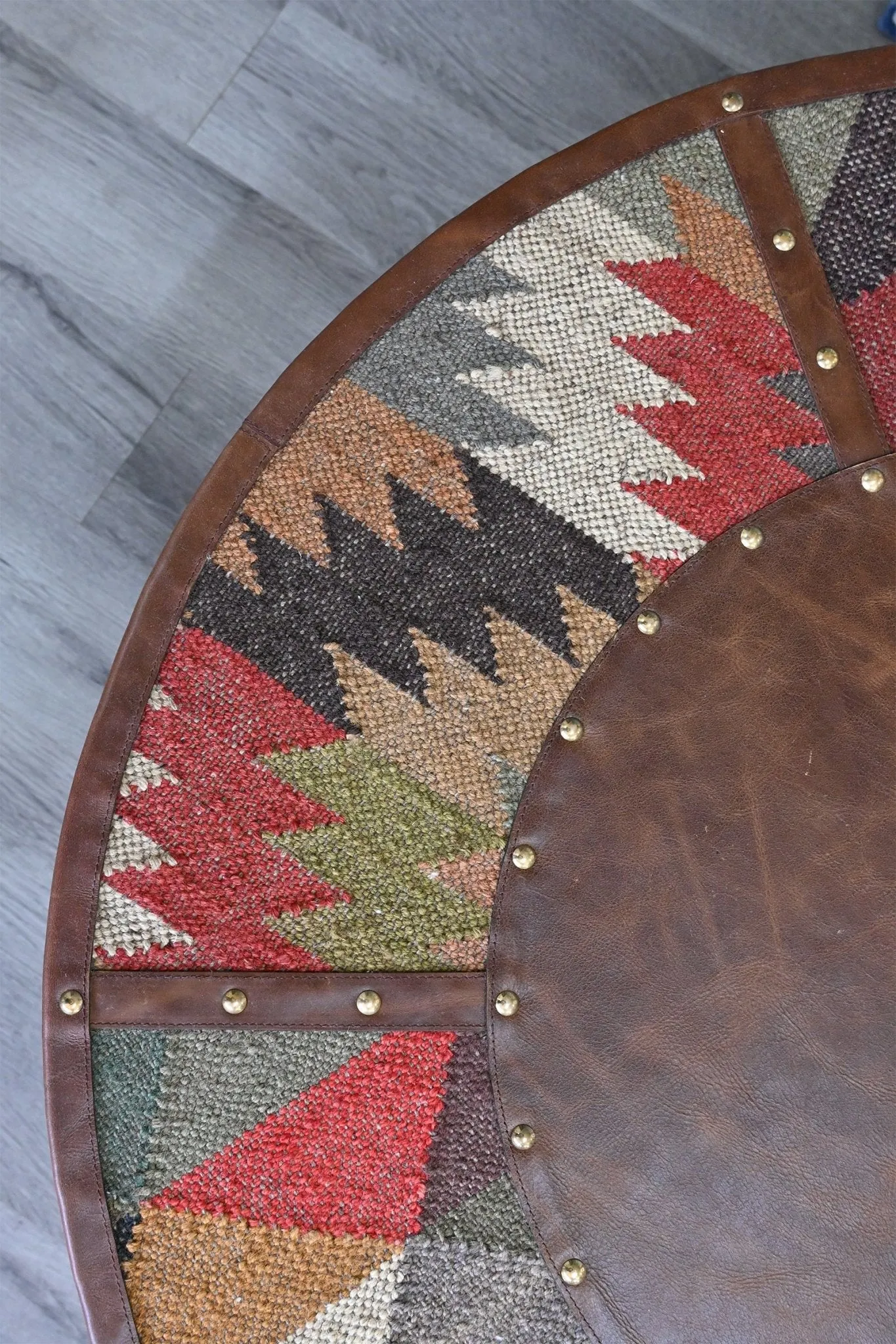 GOROUND COFFEE TABLE - KILIM AND LEATHER