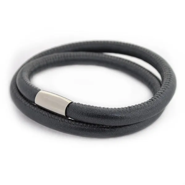 Grey Leather Bracelet