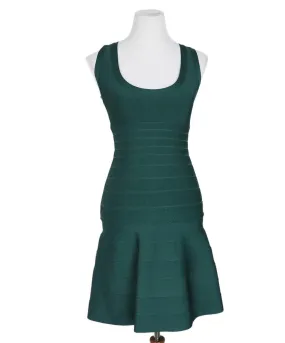 Herve Leger Green Rayon Nylon Dress sz 4