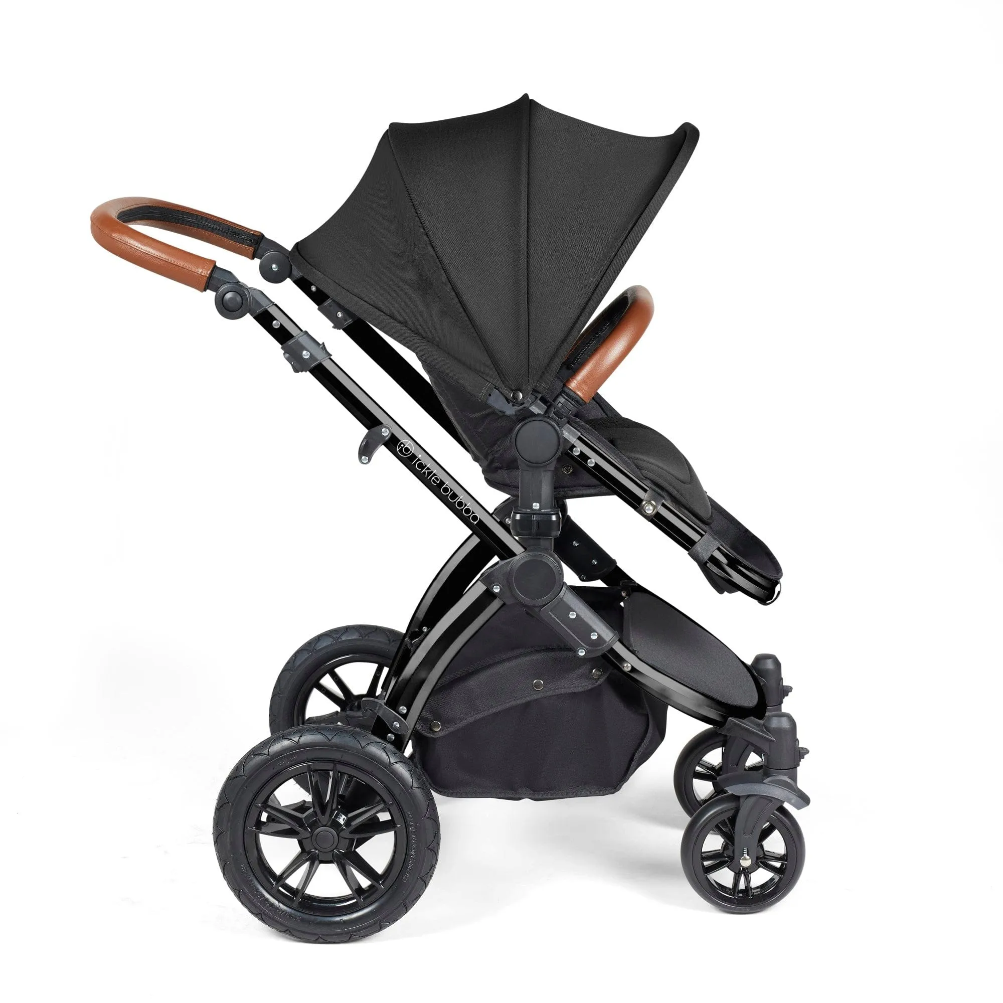 Ickle Bubba Stomp Luxe 2 in 1 Pushchair -  Black / Midnight / Tan