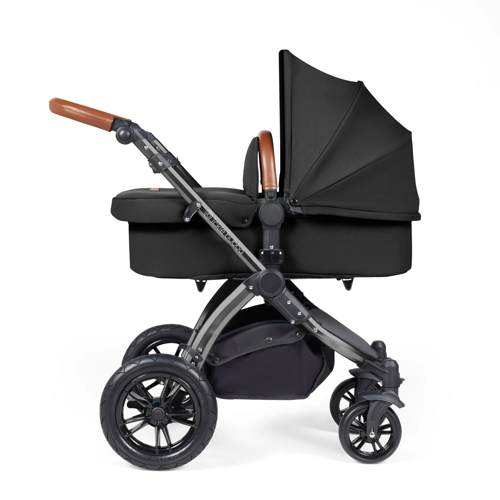 Ickle Bubba Stomp Luxe 2 in 1 Pushchair -  Black / Midnight / Tan