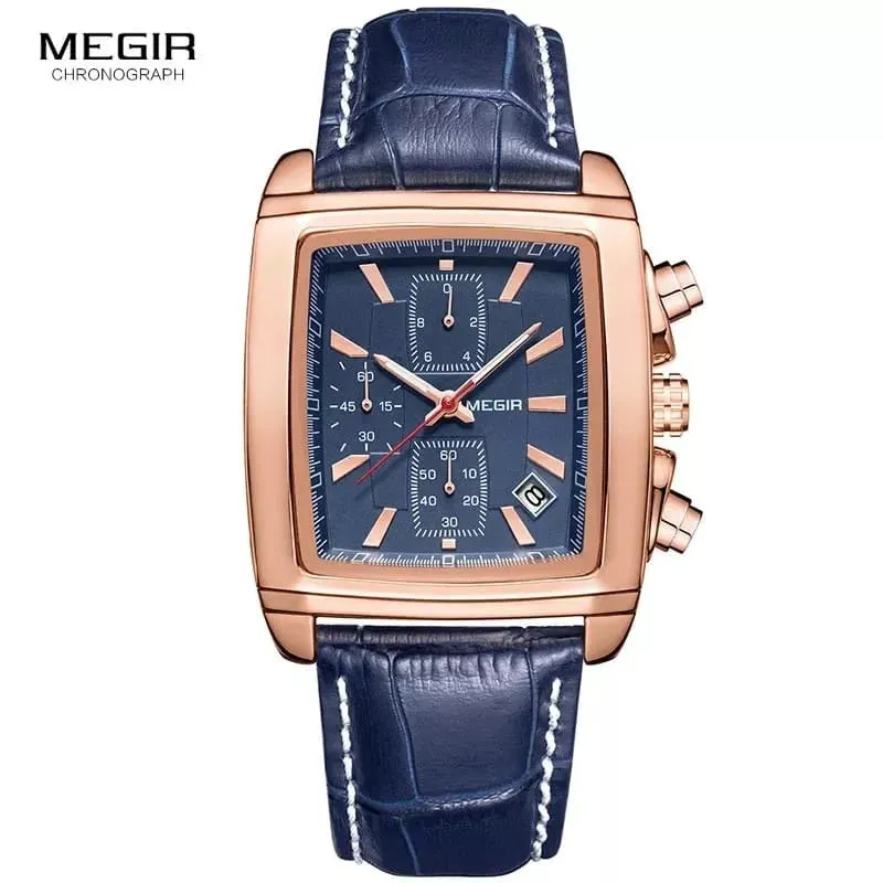 MEGIR Men Top Brand Luxury Rectangle Quartz  Watches