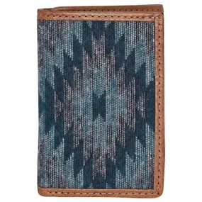 Men's Tony Lama Western Wallet Trifold Leather Blanket Design Brown