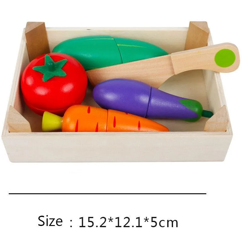 Montessori cut fruits and vegetables toys