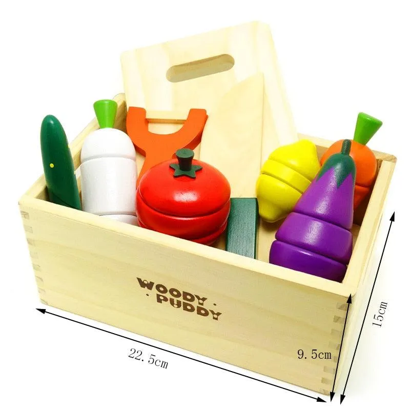 Montessori cut fruits and vegetables toys