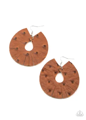 Paparazzi Palm Islands - Brown Earrings