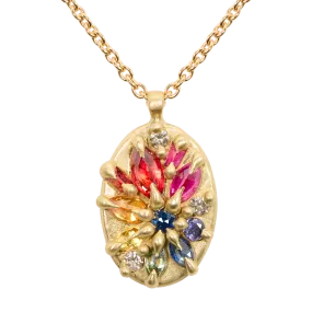 Rainbow Lotus Necklace - 11672