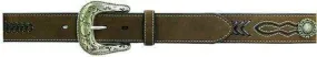 Roper Mens Genuine Leather Belt Tan Overlay