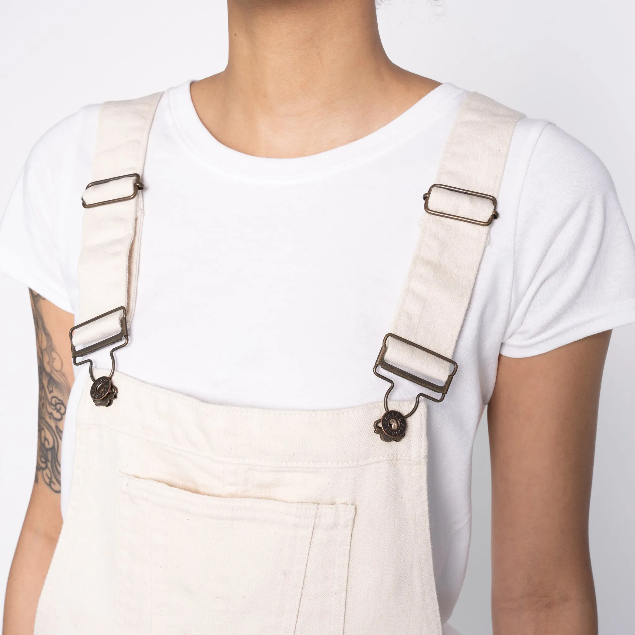 Straight Leg Overalls - Natural Seed Denim