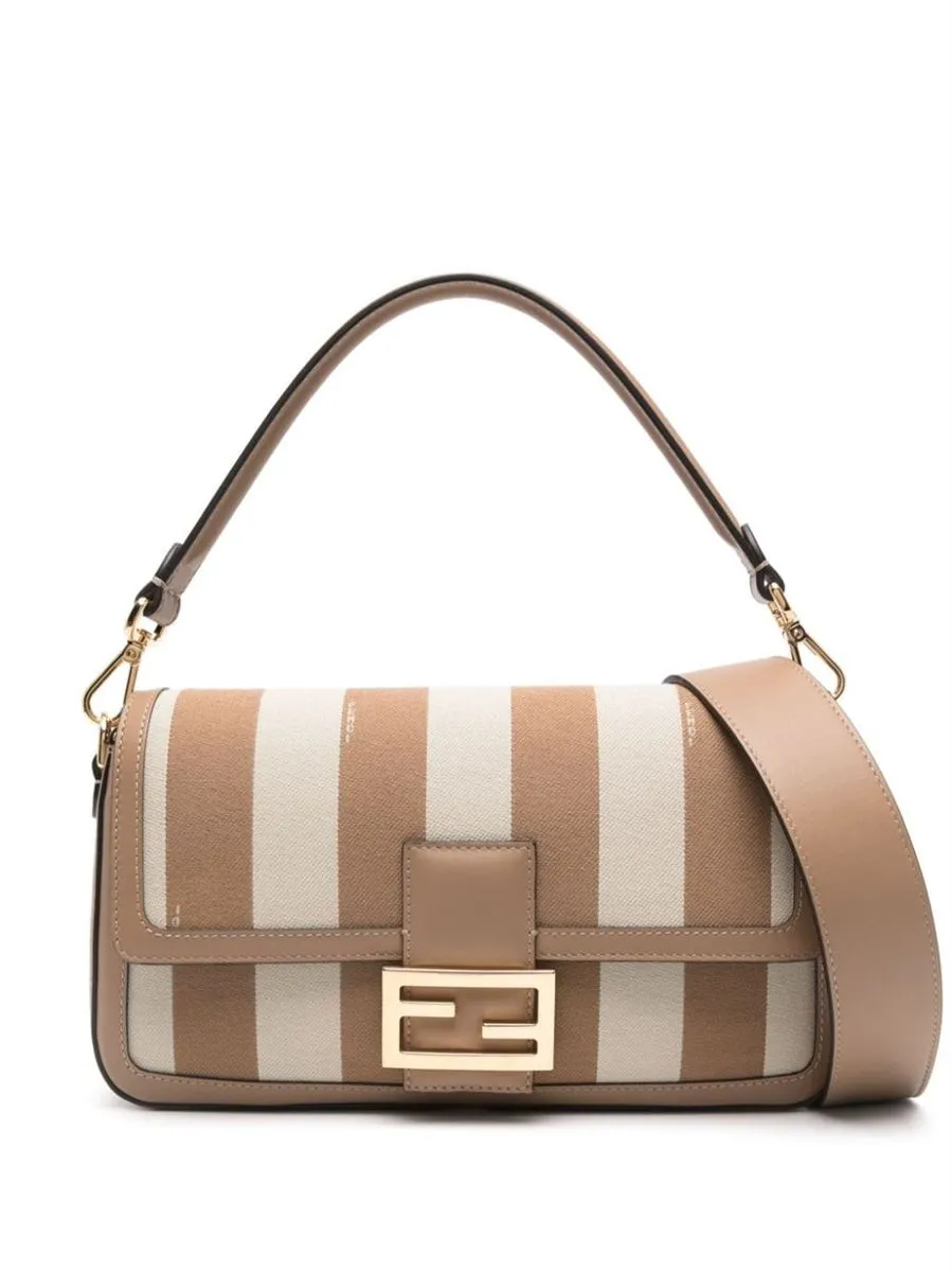 STRIPED BAGUETTE TOTE BAG