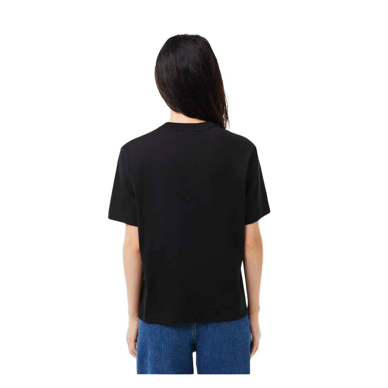 T-shirt Donna Lacoste Cotone Pima Nero