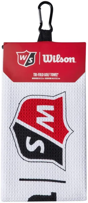 Wilson Staff Tri-Fold Waffle Golf Towel - White - 16 x 21